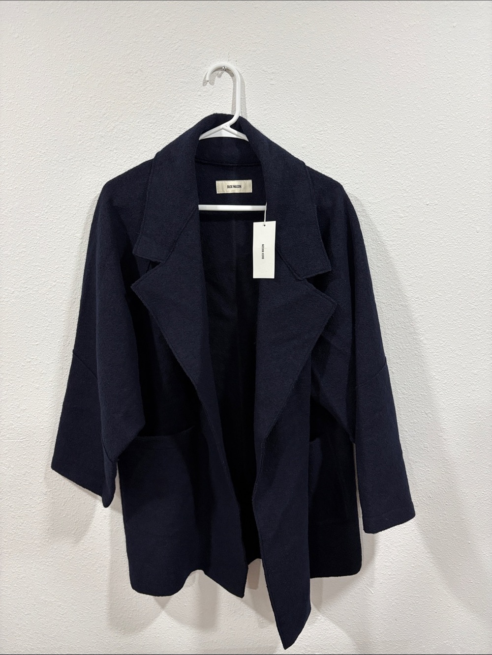 Buck Mason Women’s XS Navy Felted Wool Blanket Coat NWT $348